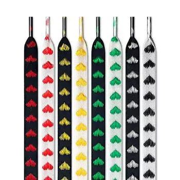 Роскошные брендовые плоские шнурки с сердечками для обуви, тесьма, шнурки для кроссовок, ширина 1,2 см, повседневные холщовые шнурки для женщин и мужчин 100cm