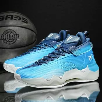 Роскошные брендовые синие баскетбольные кроссовки для мужчин, нескользящие высокие кроссовки на платформе, мужские профессиональные тренировочные кроссовки для активного отдыха 36