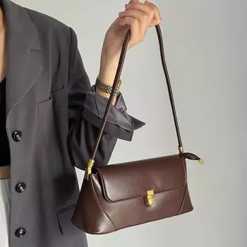 Роскошные брендовые сумки через плечо для женщин, модный дизайн, подмышки 2024, женская сумка через плечо, женская однотонная сумочка и кошельки 26x9x13cm чёрный