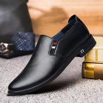 Роскошные брендовые туфли для банкета, мужские туфли с массажной подошвой, удобные мокасины для офиса, бизнеса, поездок на работу, мужская обувь из натуральной кожи 38 чёрный