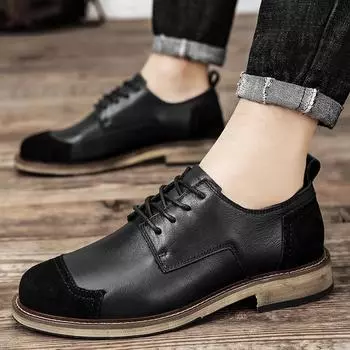 Роскошные брендовые туфли из натуральной кожи для мужчин, дизайнерские туфли на плоской подошве, деловые, формальные, повседневные, свадебные, модельные туфли, модные ботинки на шнуровке 38 чёрный