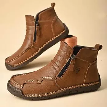 Роскошные брендовые удобные джинсовые ботинки на мягкой подошве ручной работы из натуральной кожи мужские классические дизайнерские ботинки челси 38 чёрный