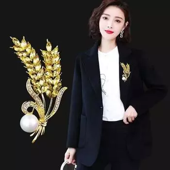 Роскошные броши в виде колосьев пшеницы, модные женские украшения в стиле бохо, винтажный свадебный подарок белый