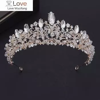 Роскошные бусины ручной работы, хрустальные диадемы, свадебная корона, свадебные украшения для волос, королевская диадема для невесты, головной убор, украшения для головы