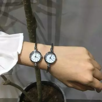 Роскошные часы-браслет Модные женские часы серебряный/чёрный