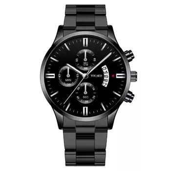 Роскошные часы из нержавеющей стали кварцевые деловые мужские часы с календарем наручные часы уникальные