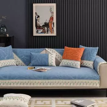 Роскошные чехлы для 3-местных диванов из синели для гостиной, лоскутные кружевные жаккардовые чехлы для диванов, один чехол на кресло Cushion cover45x45cm