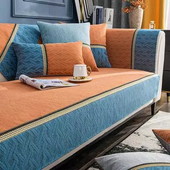 Роскошные чехлы для диванов в стиле пэчворк для гостиной, 3-местный чехол для дивана с текстурой синели, нескользящий подлокотник, чехол для дивана L-образной формы Cushion cover30x50cm