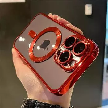 Роскошные чехлы Magsafe с магнитной беспроводной зарядкой для iPhone 15 14 13 12 11 Pro Max Plus, прозрачный силиконовый противоударный чехол-бампер For iPhone 11