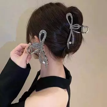 Роскошные черные заколки для волос с бантиком и бантиком, модные большие заколки для волос, заколки в виде краба, заколка для волос, корейский коготь для волос для женщин, аксессуары для волос