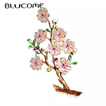 Роскошные чешские броши Blucome со стразами и цветами, женские золотые медные свадебные броши для банкета, булавки для лацканов, подарки розовый