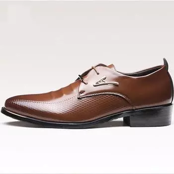 Роскошные деловые кожаные туфли. Мужские кожаные туфли с острым носком. Повседневная деловая кожаная обувь. 39 чёрный