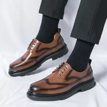 Роскошные дерби из натуральной кожи мужские туфли, стильные туфли на шнуровке, мужские деловые, офисные, повседневные, свадебные, вечерние, кожаные туфли для мужчин 38