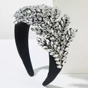 Роскошные диадемы с бриллиантами, аксессуары для волос в форме листьев для женской вечеринки, ярко блестящие, ободок для волос, повязка для волос, обруч, головной убор, новинка