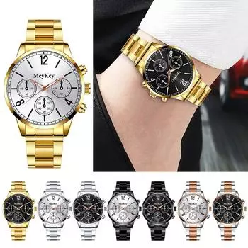 Роскошные дизайнерские мужские деловые повседневные часы с ремешком из легированной стали