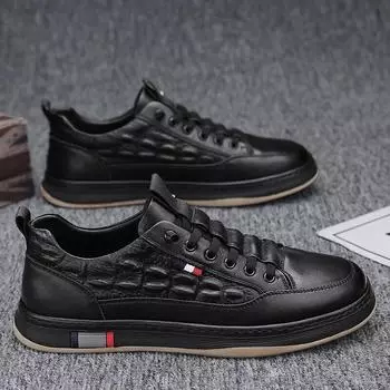 Роскошные дизайнерские мужские кожаные туфли, модная повседневная спортивная обувь, новые дышащие противоскользящие туфли для скейтборда, Zapatos De Hombre 39