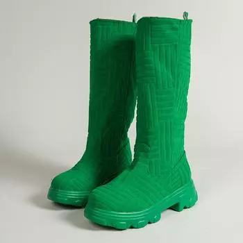 Роскошные дизайнерские сапоги бренда для женщин 2024 зимние теплые сапоги до колена вязаные хлопковые носки Botas сапоги на толстом каблуке и платформе для женщин 36 чёрный