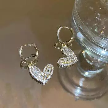 Роскошные дизайнерские серьги с цирконом, романтические серьги, изысканные женские украшения, подарки на день Святого Валентина