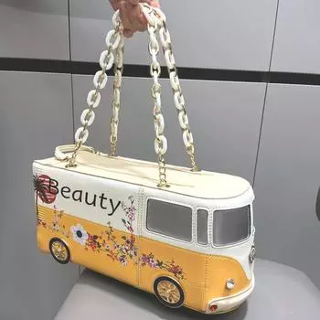 Роскошные дизайнерские сумки и сумки забавная сумка в форме автобуса из искусственной кожи женская вечерняя сумочка для свадебной вечеринки высокого качества