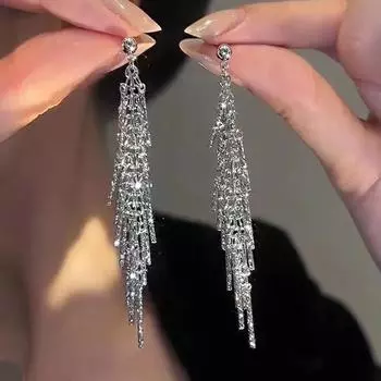 Роскошные длинные серьги-кисточки, преувеличенные металлические серьги-пряжки, цепочка, серьги-подвески для женщин, модные аксессуары для вечеринок, подарки аэро