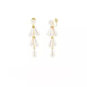 Роскошные длинные серьги с искусственным жемчугом для женщин, модные элегантные противомоскитные спирали без пирсинга, зажим для ушей