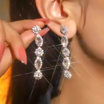 Роскошные длинные серьги Temperament, модные серьги Premium Sense, женские серьги, 1 пара