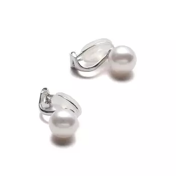 Роскошные домашние жемчужные серьги Grand Premium Pearls для торжественных случаев Гарантия бренда 3 года [VOTRE COUTURE] Для женщин (8мм_Белый_Серебристый)