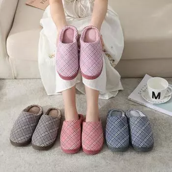 Роскошные домашние женские тапочки из искусственной замши на полном меху, зимние теплые плюшевые нескользящие парные туфли для спальни, домашние женские меховые тапочки 36-37 красный