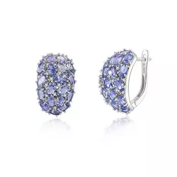 Роскошные драгоценные серьги из натурального голубого танзанита, благородный дизайн, серебро S925 с натуральными камнями, изящные ювелирные украшения для женщин, подарок на годовщину L синий