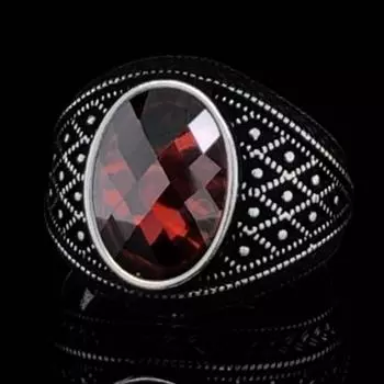 Роскошные европейские и американские мужские кольца Ретро Черные Красные Бриллиантовые Мужские Кольца No. 7