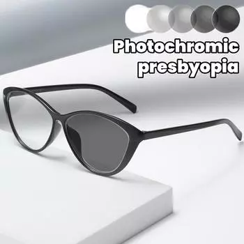 Роскошные фотохромные очки для чтения «кошачий глаз», новые трендовые сверхлегкие очки для пресбиопии, мужские и женские винтажные очки с диоптриями в ретро-стиле 0