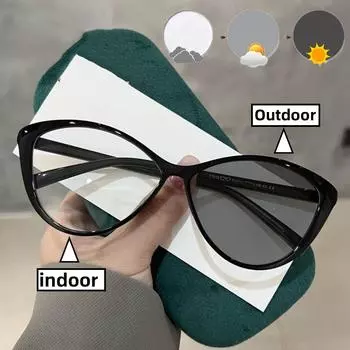 Роскошные фотохромные очки «кошачий глаз» для женщин, унисекс, модные очки для близорукости, меняющие цвет, для мужчин и женщин, модные очки от 0 до -4,0 0