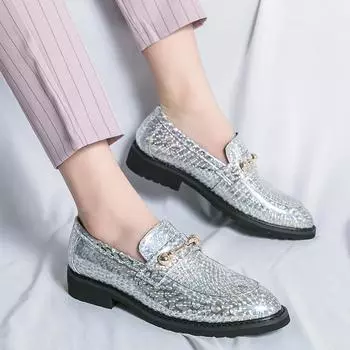 Роскошные глянцевые туфли из лакированной кожи с концентрическими кругами, деловые туфли, элегантные туфли без застежек, свадебные туфли 38 синий