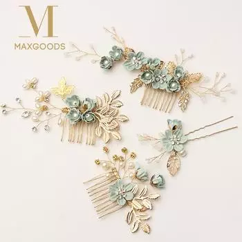 Роскошные гребни для волос с хрустальной короной, романтические красивые свадебные заколки для невесты, тиара с листьями, из цинкового сплава, ювелирные изделия, заколки для волос, подарки
