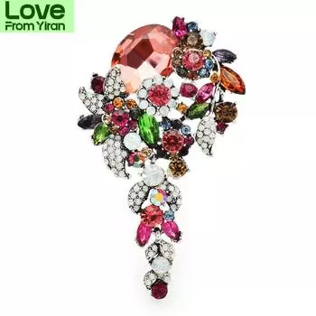 Роскошные хрустальные броши-цветы для женщин в стиле цветочного дворца для вечеринки в офисе, брошь-булавка, подарки розовый