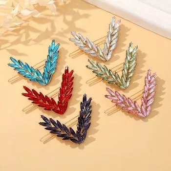 Роскошные хрустальные заколки для волос V-образной формы, блестящие заколки для волос, новые заколки с пряжкой, подарок белый