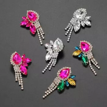 Роскошные и преувеличенные серьги для женщин с цветочными кисточками, аксессуары для невесты в банкетном стиле