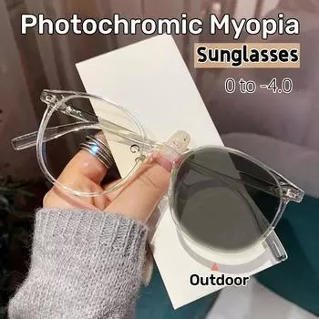 Роскошные интеллектуальные солнцезащитные очки с минусом диоптрий, модные фотохромные меняющие цвет очки для близорукости, прозрачные очки для близорукости -3.5