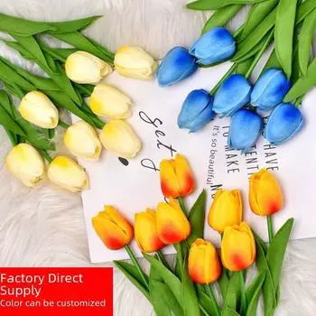 Роскошные искусственные цветы-тюльпаны из полиуретана для дома, отеля, свадьбы, фотосъемки и декора красный