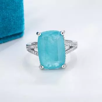 Роскошные изысканные женские кольца с топазом и зеленым кольцом, модные регулируемые кольца для вечеринок, обручальные кольца для женщин resizable синий