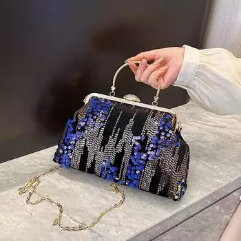 Роскошные клатчи с пайетками для женщин сумки-цепочки женская сумка-мессенджер через плечо
