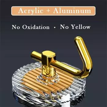 Роскошные клейкие настенные крючки, акриловые крючки для халатов, золотые самоклеящиеся крючки для одежды в скандинавском стиле, держатель для полотенец, аксессуары для ванной комнаты 1PC серебряный