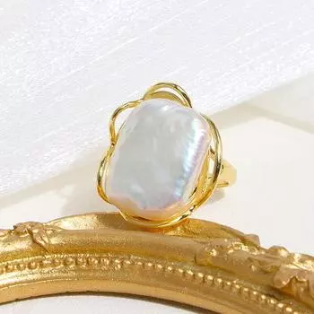 Роскошные кольца для женщин, подвески, серебро 925, ювелирные изделия, геометрическая фигура, натуральный пресноводный жемчуг, женский подарок, стиль барокко, изменяемый размер серебряный