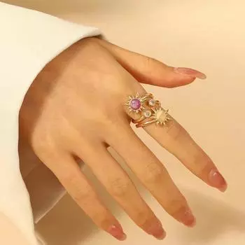 Роскошные кольца из циркония для женщин, фиолетовое эстетическое кольцо на палец, изысканное винтажное кольцо, открытое регулируемое, свадебное ювелирное украшение, подарок, готическое кольцо