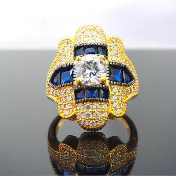 Роскошные кольца из серебра S925 со шпинелью и синей шпинелью для мужчин и женщин 7
