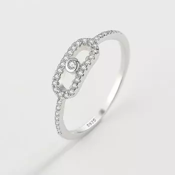 Роскошные кольца из стерлингового серебра 925 пробы для женщин, простые полые кольца с блестящим цирконом, свадебные украшения, подарки на день рождения, День святого Валентина 6 серебряный