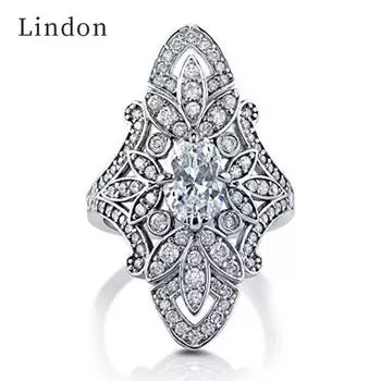Роскошные кольца Lindon, ювелирные изделия для женщин, кольцо с цирконом геометрической формы, подарки для свадебной вечеринки, размер 6-10 7