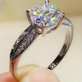 Роскошные кольца Популярные модные женские кольца Популярные кольца для женщин No. 5 серебряный