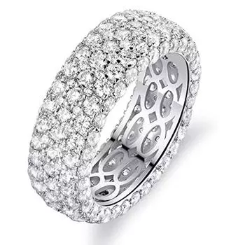 Роскошные кольца с кубическим цирконием для женщин, кольцо высшего качества серебряного цвета, свадебные модные ювелирные изделия 6