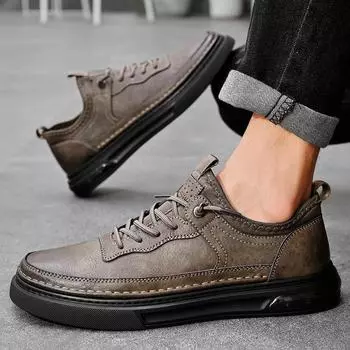 Роскошные кожаные мужские кроссовки, дизайнерская повседневная прогулочная обувь высокого качества, спортивная обувь для активного отдыха, деловая офисная обувь 2024 38